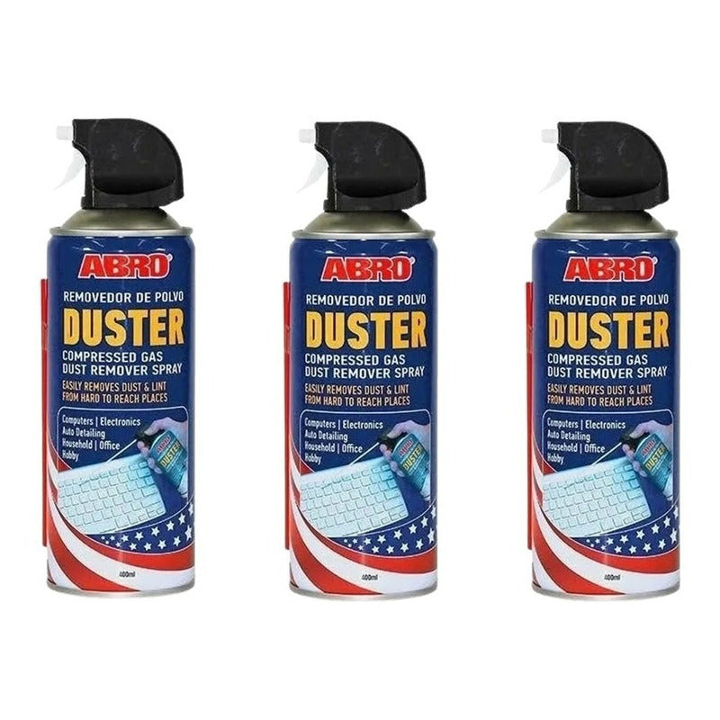 Set De 3 Latas De Aire Comprimido Abro 400ml