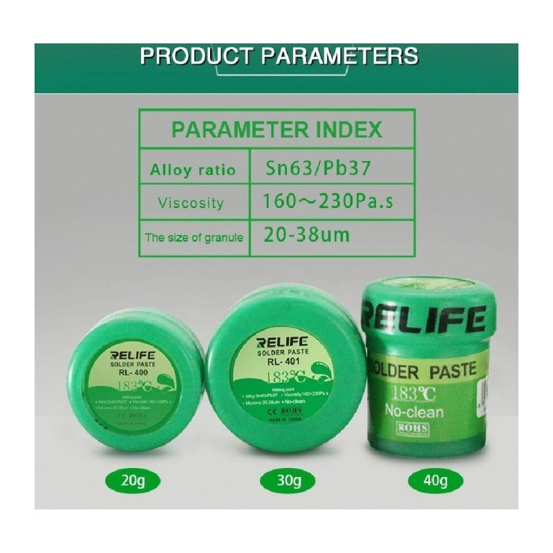 Estaño En Pasta 30gr Relife