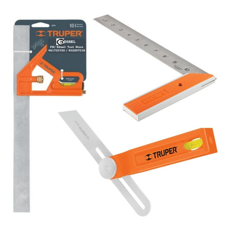 Escuadra 12" de combinación con punzón para marcar, Truper - 14380