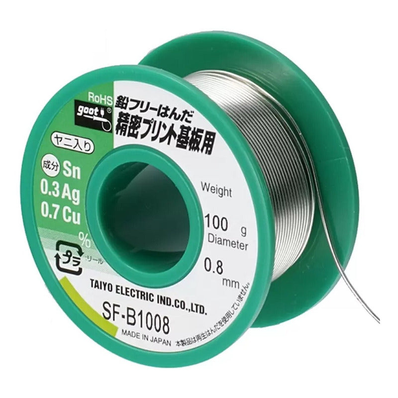 Estaño Sin Plomo, Sn Ag Cu 0.8mm Para Equipos Alta Precisión