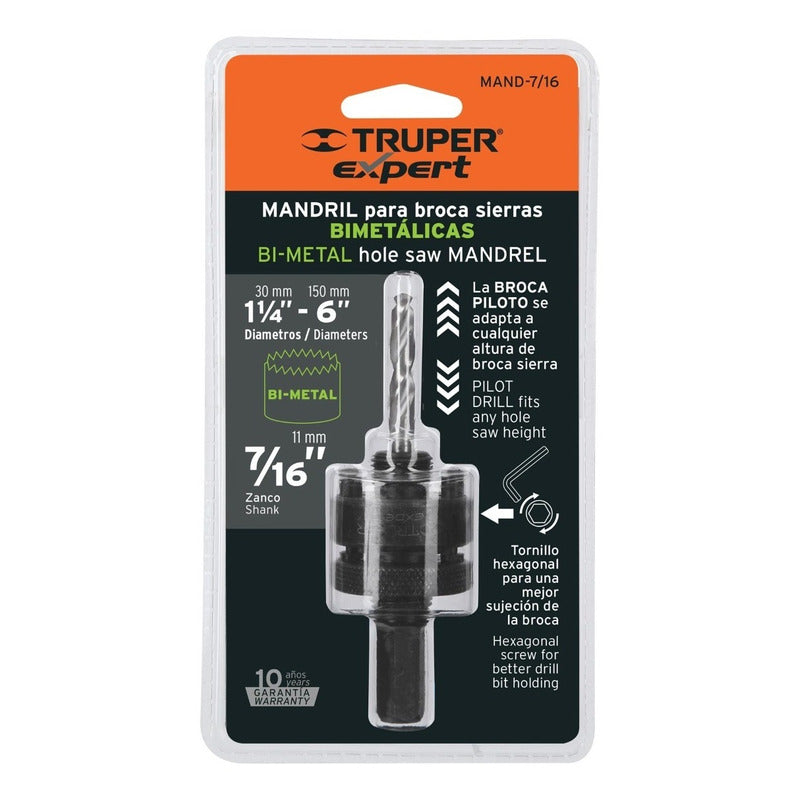 Mandril Zanco 7/16 Para Brocasierras Bimetálicas Truper