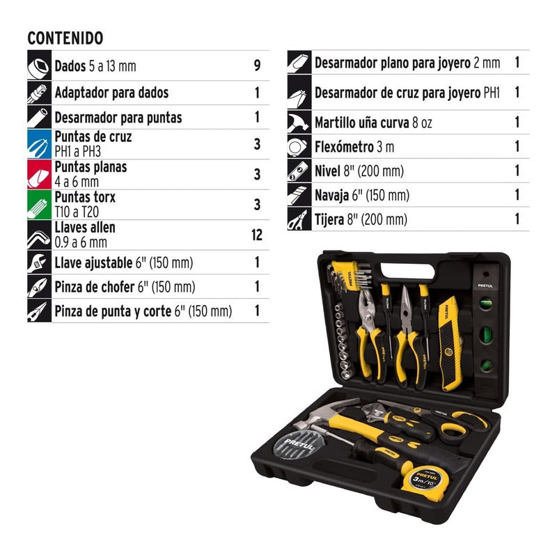 Juego De Herramientas 42 Piezas, Pretul 22101