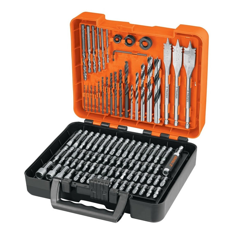 Juego De 100 Brocas Y Puntas En Estuche Plástico, Truper