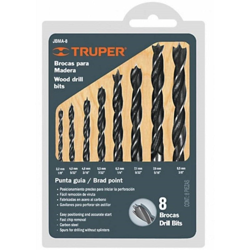 Brocas Para Madera 8 Pzs Truper