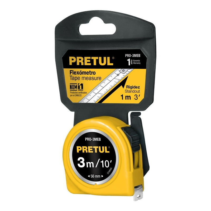 Wincha Amarilla 3 M Cinta 13 Mm, En Tarjeta, Pretul