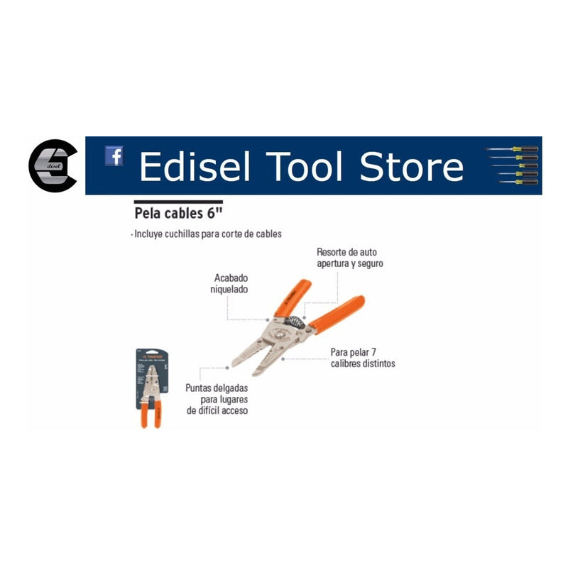 Pinza Pela Cable De 6 Pulgadas Truper
