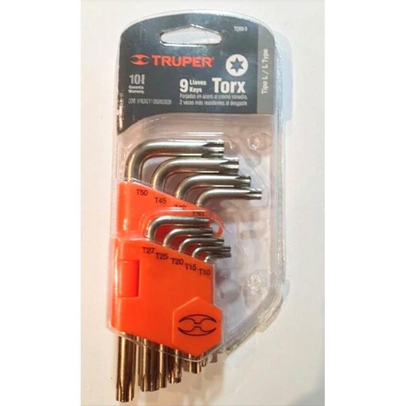 Llaves Torx 9pzas Largas Con Organizador Truper 13647