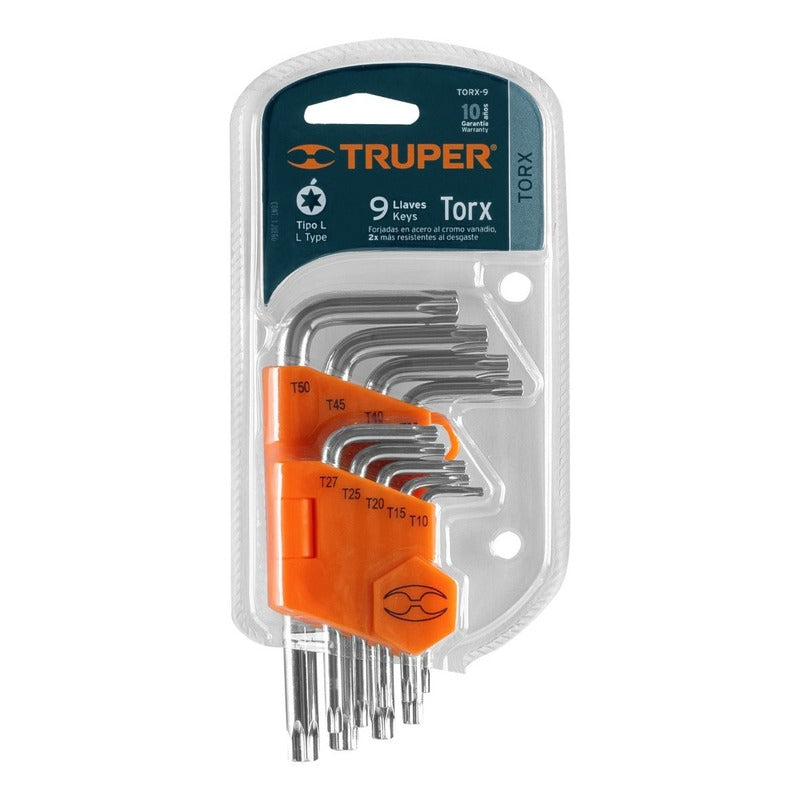 Llaves Torx Cortas 9pzas Con Organizador Truper 15554