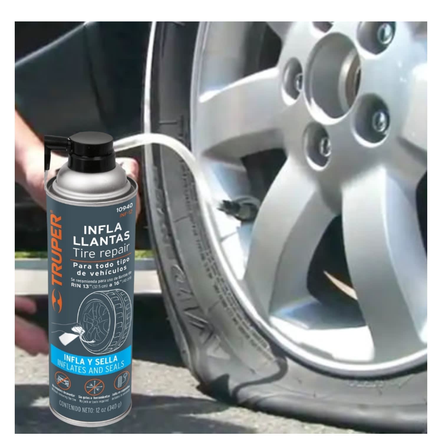 Inflallantas de 12 oz (340 g), Truper - 10940