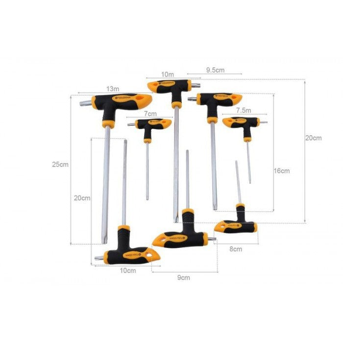 Juego de destornilladores en T hexagonal Allen de 8 piezas Tolsen cod: 20062