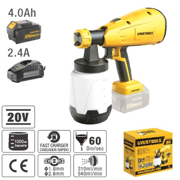 Pistola inalambrica para pintar 20v Uyustools UY-IPP204-S