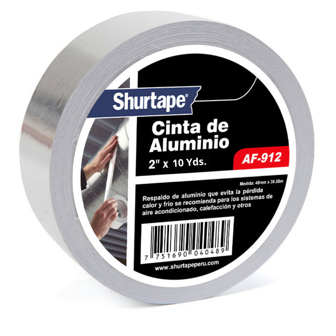 Cinta De Aluminio 2 Pulgadas x 10 yds - Shurtape AF-91210