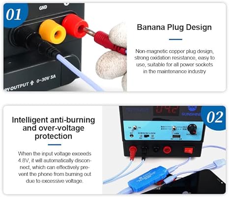 Sunshine SS-905d Cables de alimentación CC para teléfonos 6 a 14 y placas lógicas Android