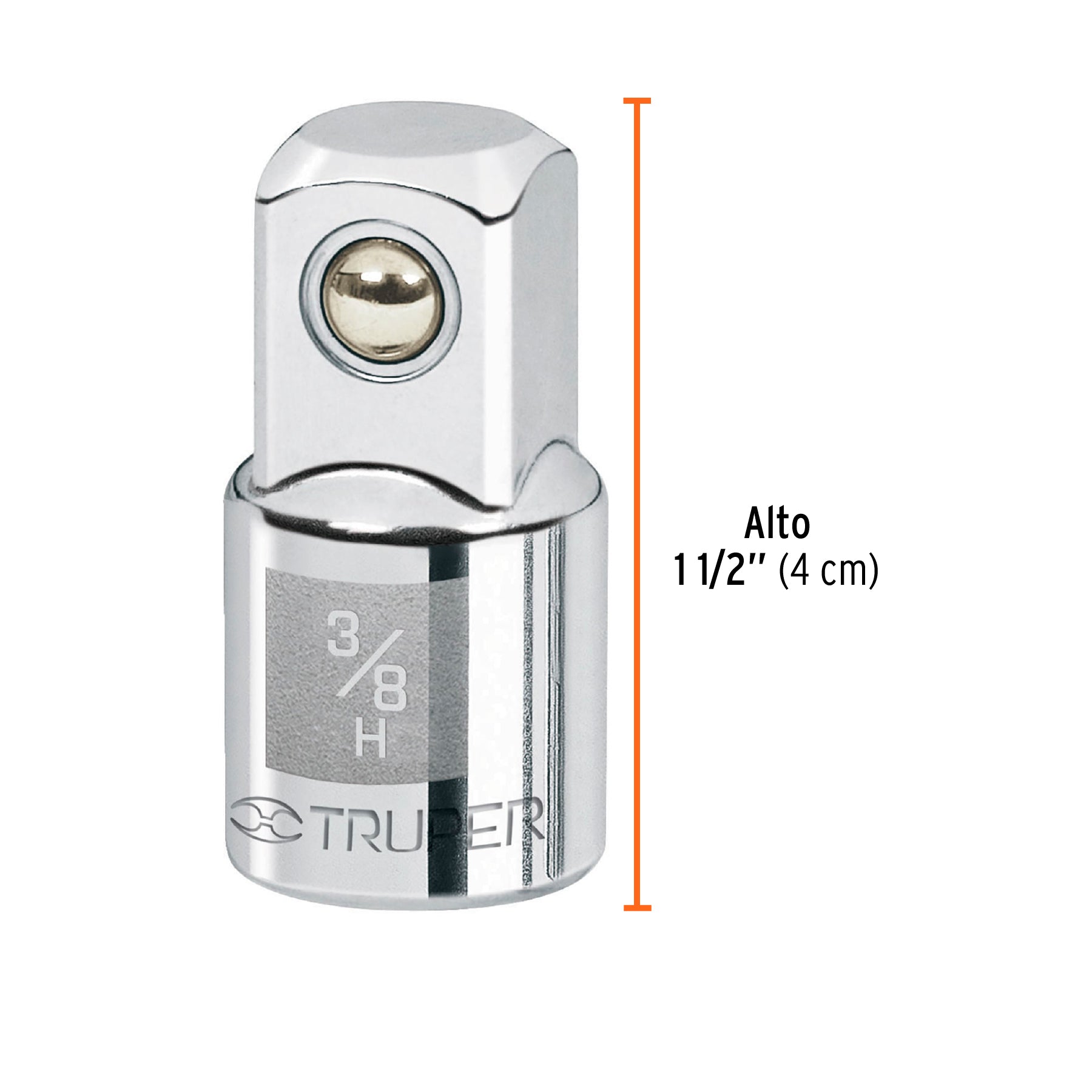 Adaptador para matraca de cuadro 3/8" a cuadro 1/2", Truper - 13420