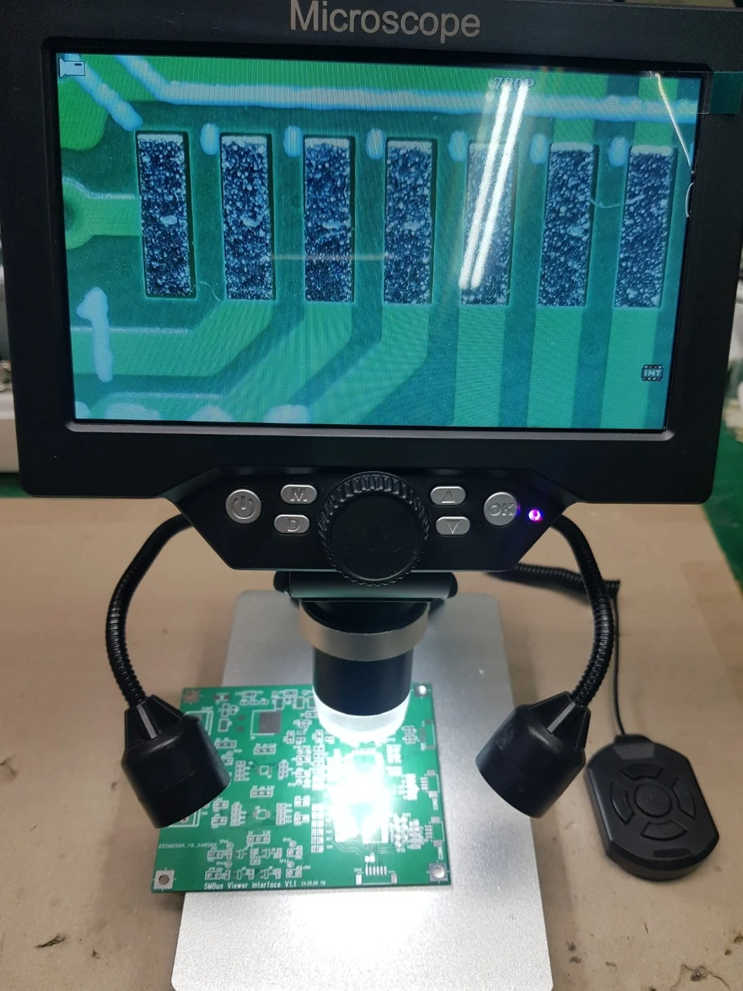 Microscopio Digital 1200x C/ Pantalla Lcd 7 PuLG + Luz Led