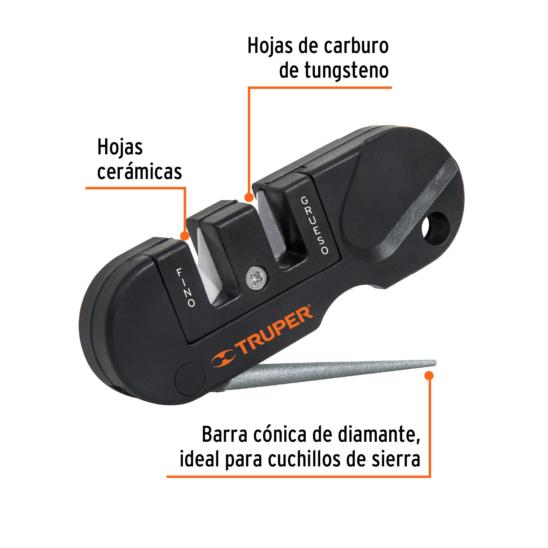 Afilador de cuchillos, de bolsillo, Truper - 14016