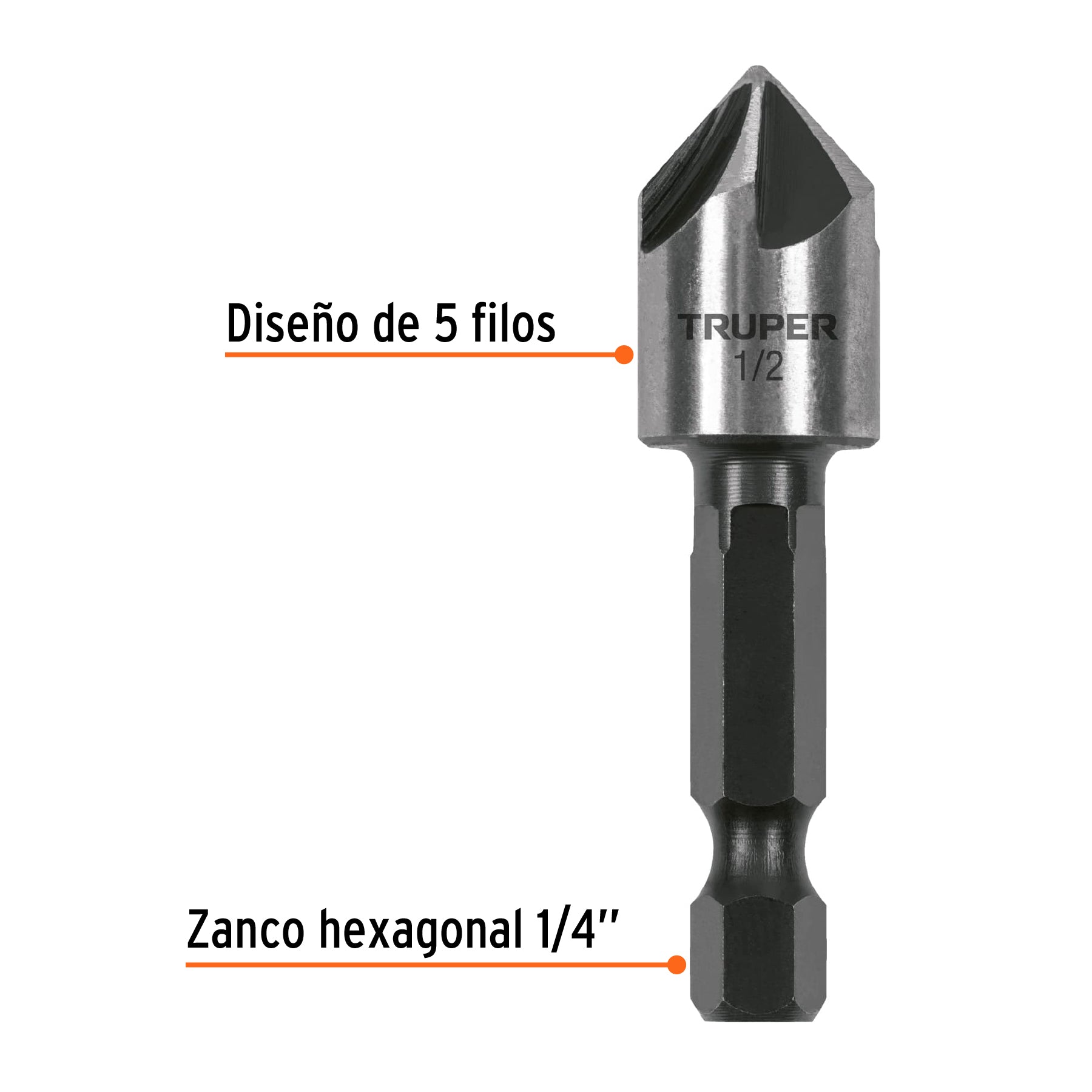 Avellanador HSS cambio rápido 1/2", Truper - 102380