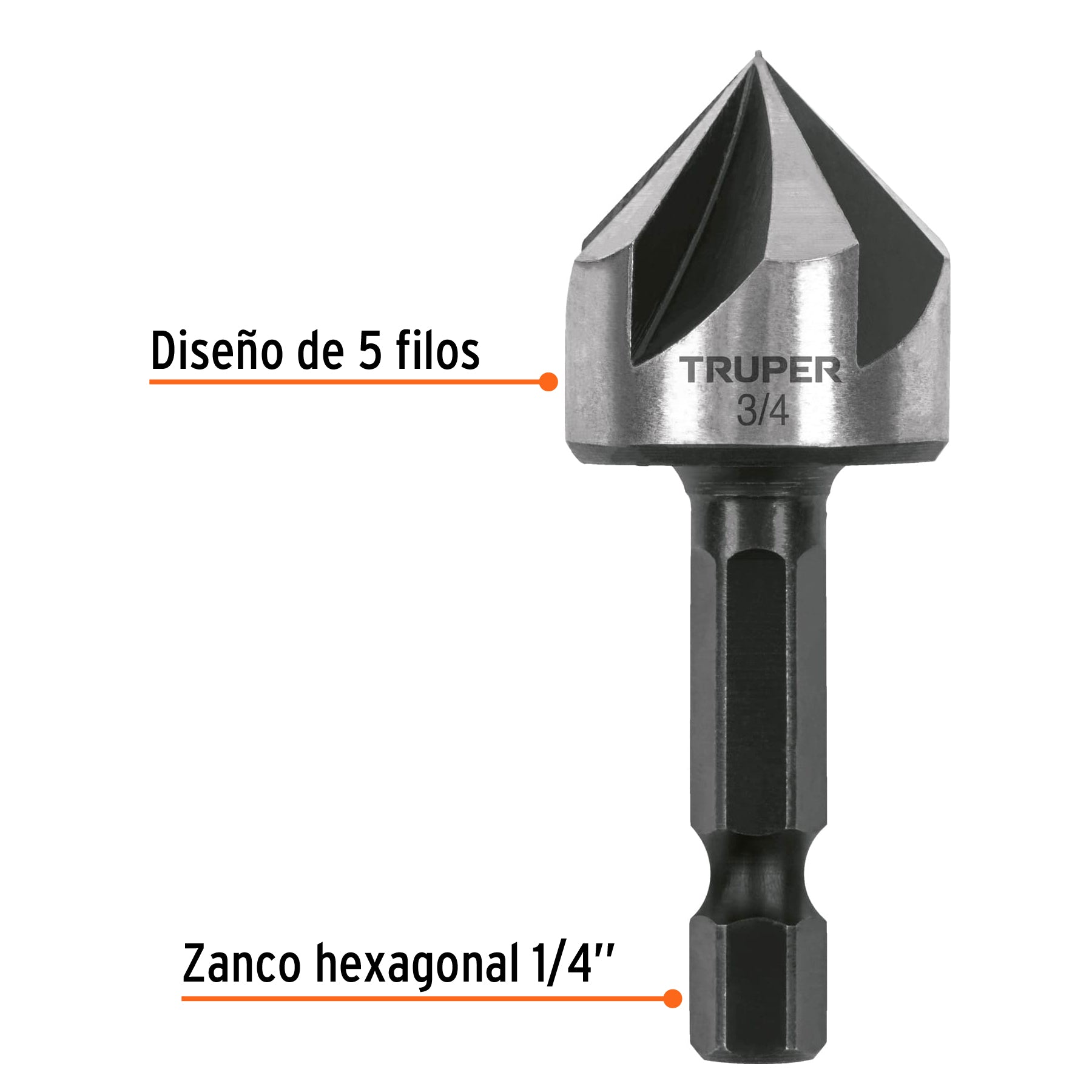 Avellanador HSS cambio rápido 3/4", Truper - 102382