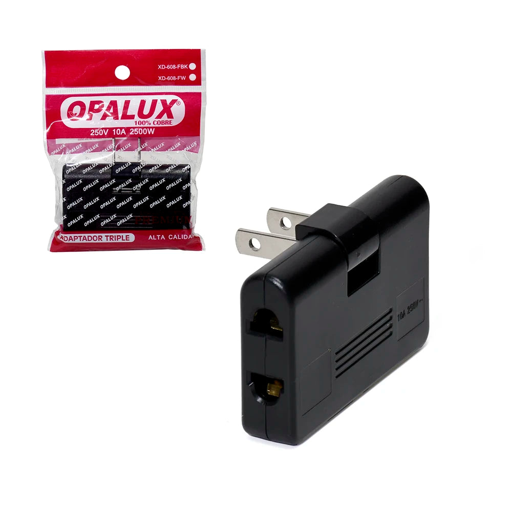 Adaptador OPALUX Enchufe Triple Giratorio XD-608-FBK