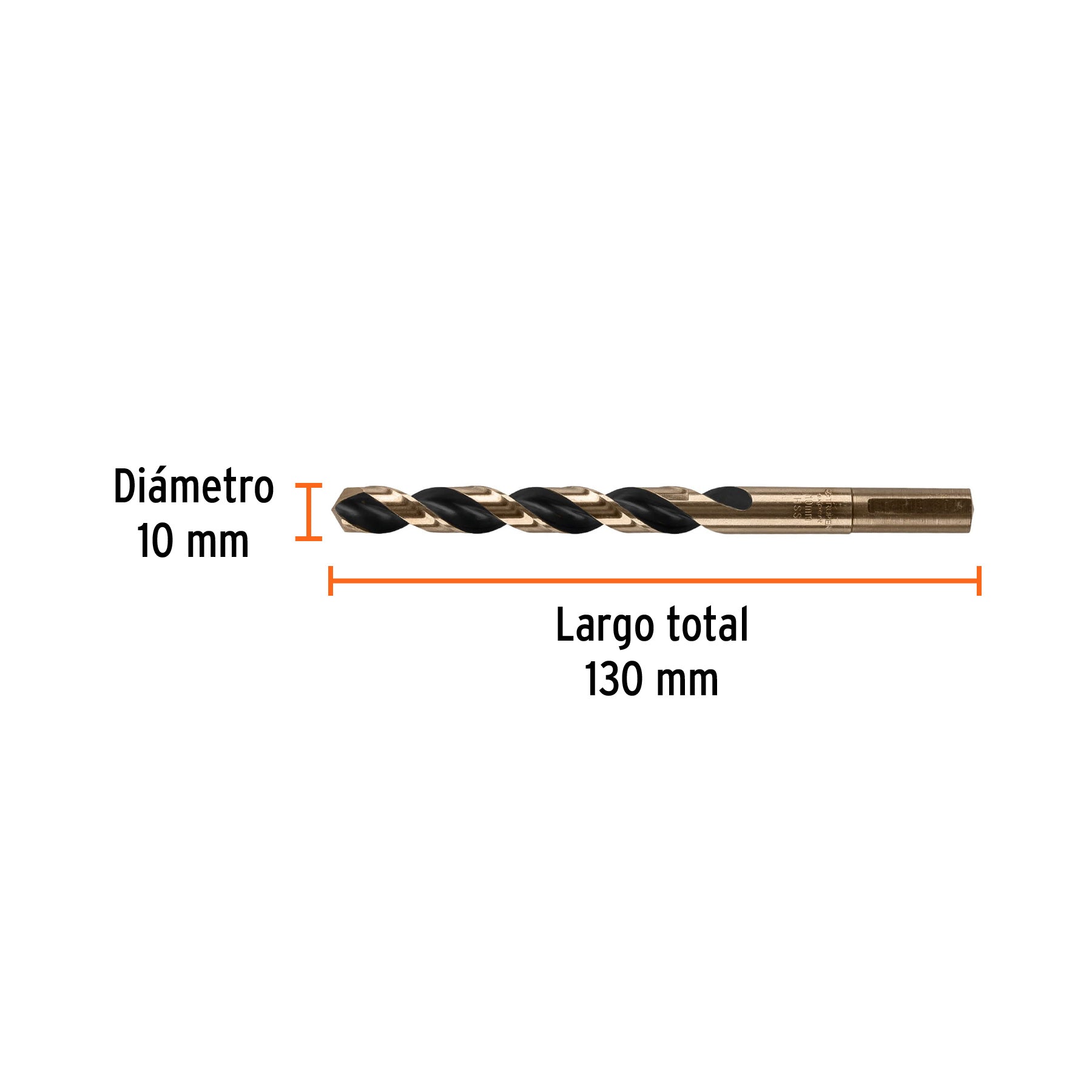 Broca HSS 10.0 mm Trugold para metal, Truper Expert - 14321