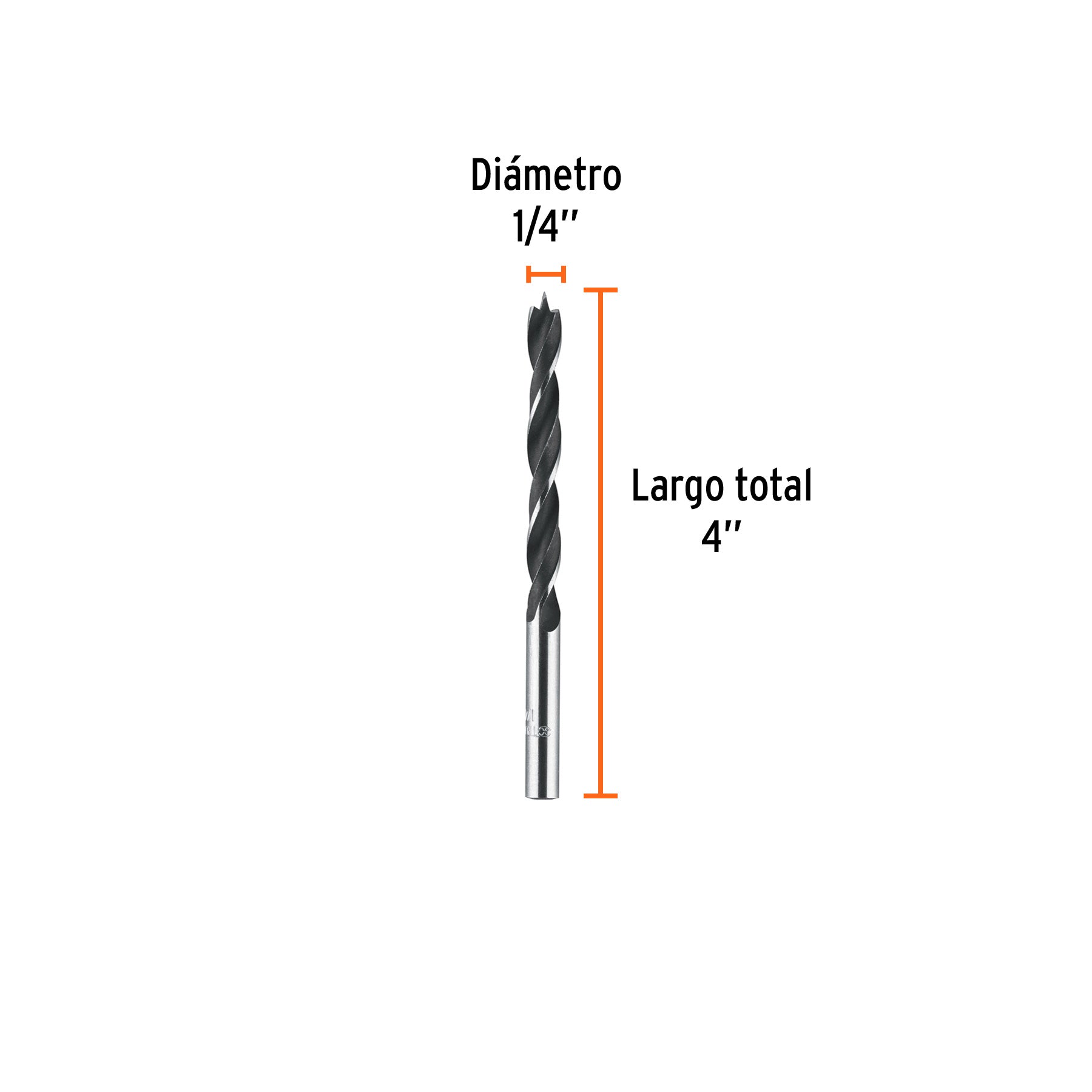 Broca con punta centradora para madera 1/4", Truper - 101691