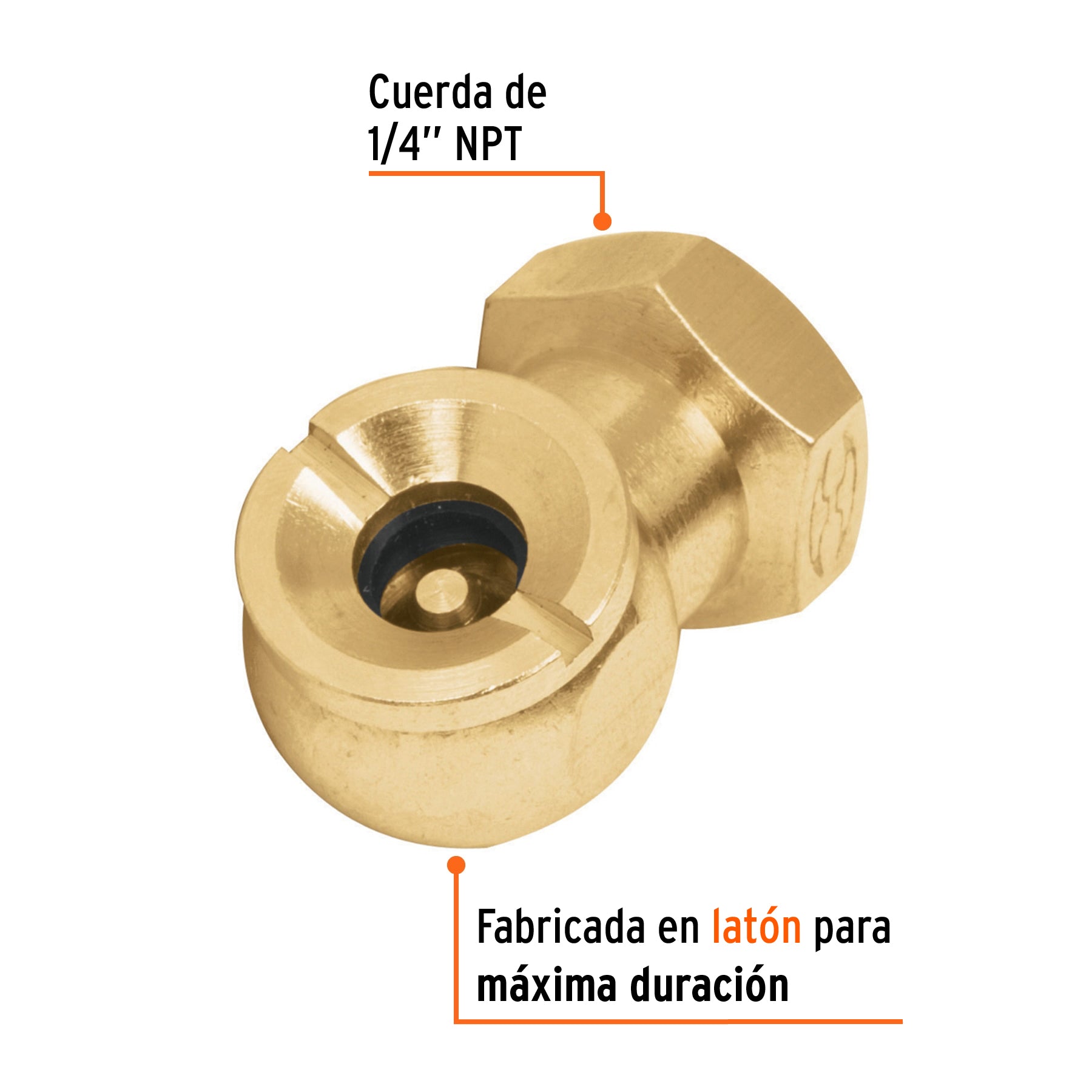 Cabeza infladora de llantas, hembra, cuerda 1/4 NPT, Trupe - 19088