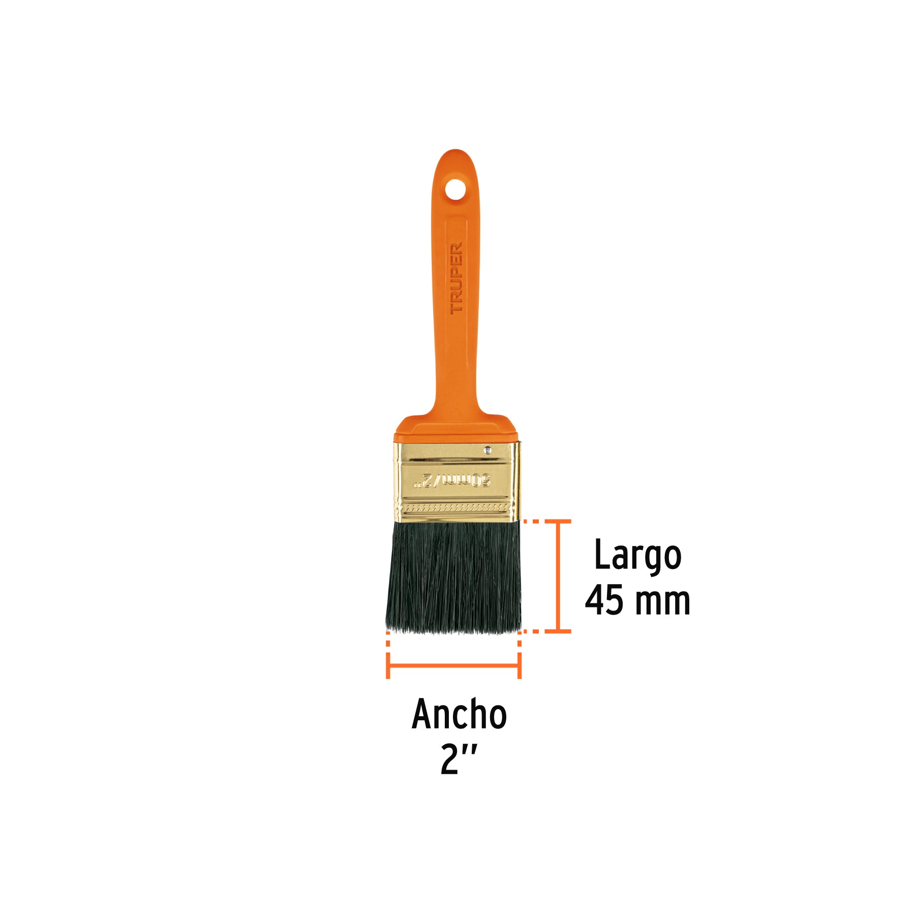 Brocha profesional de 2" con mango de plástico, Truper - 14483