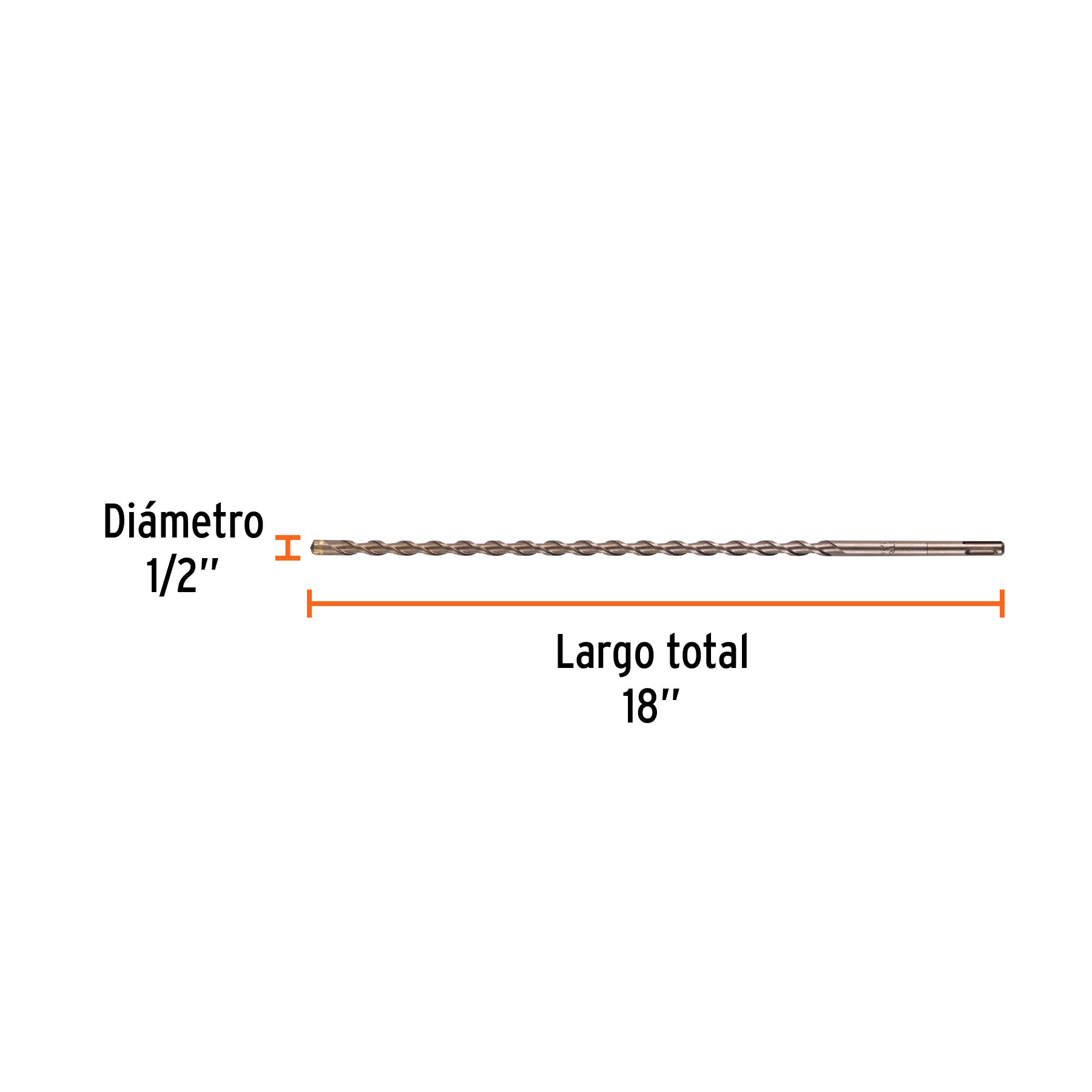 Broca SDS Plus 1/2 x 18", Truper - 11282