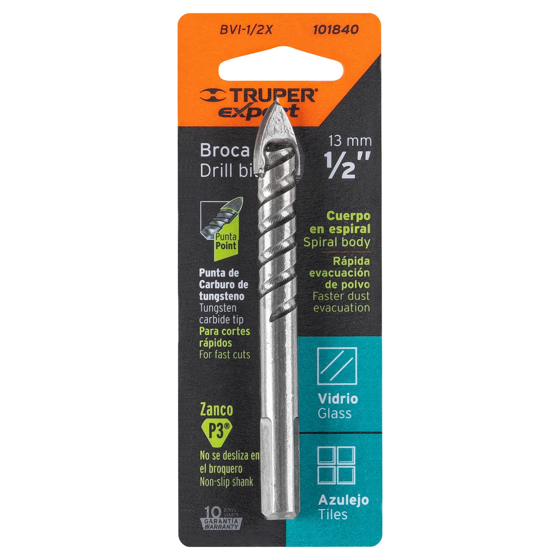 Broca para vidrio y mayólica 1/2", Truper Expert - 101840