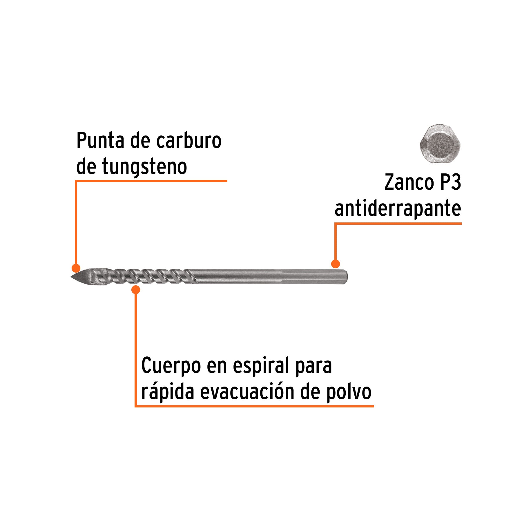 Broca para vidrio y azulejo 1/4", Truper Expert - 101827
