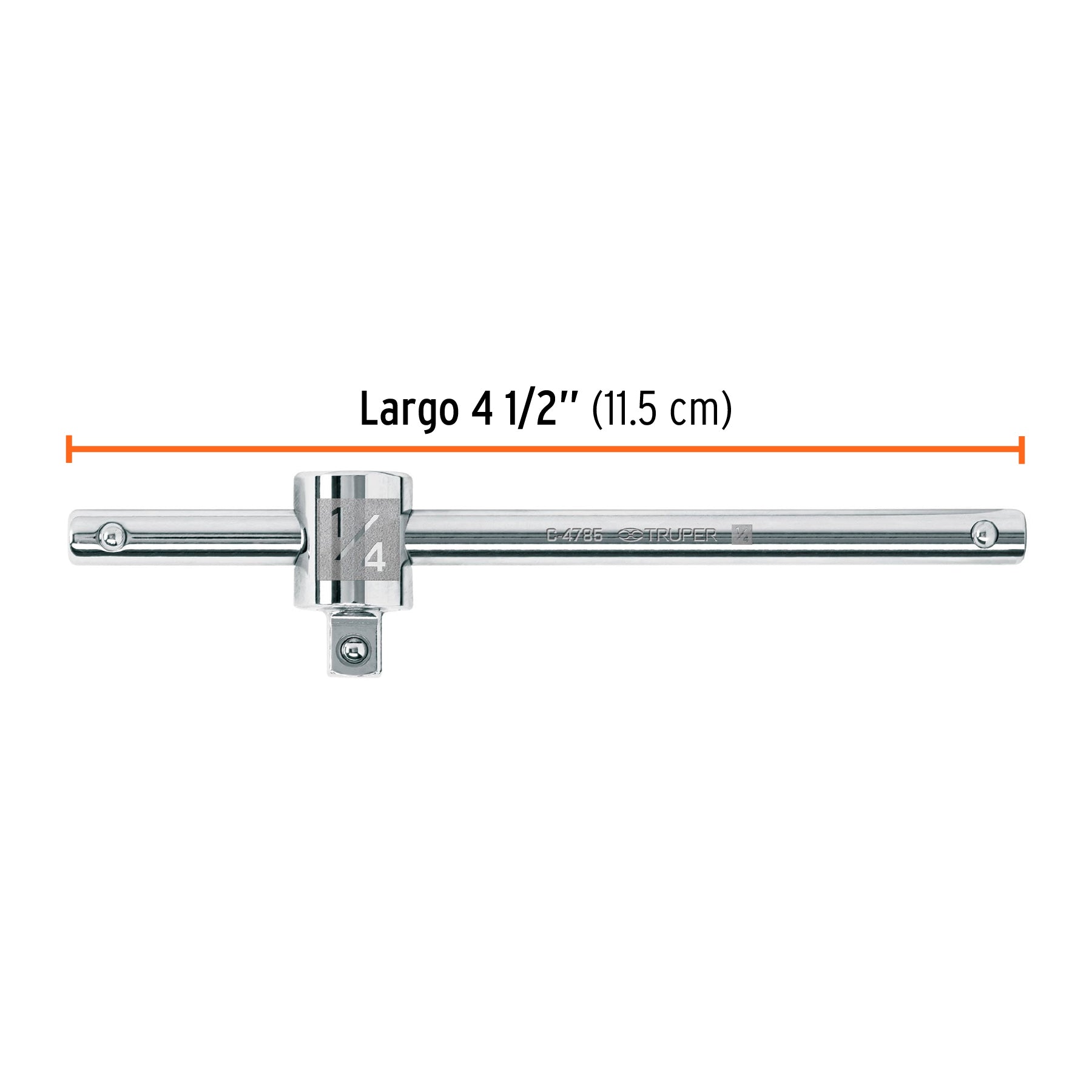 Barra corrediza para dados cuadro 1/4", Truper - 13217