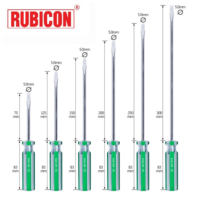DESARMADOR 8" PLANO (-) 102-8 (3/16") RUBICON (pza) - 24516