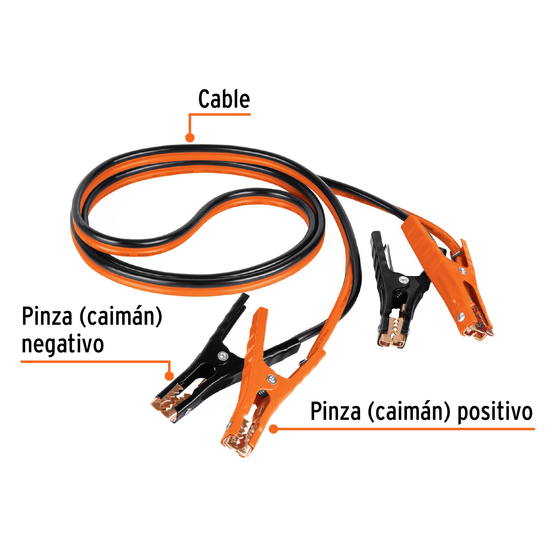 Cables pasa corriente 3 m, 225 A, 8 AWG, con funda, Truper - 17543