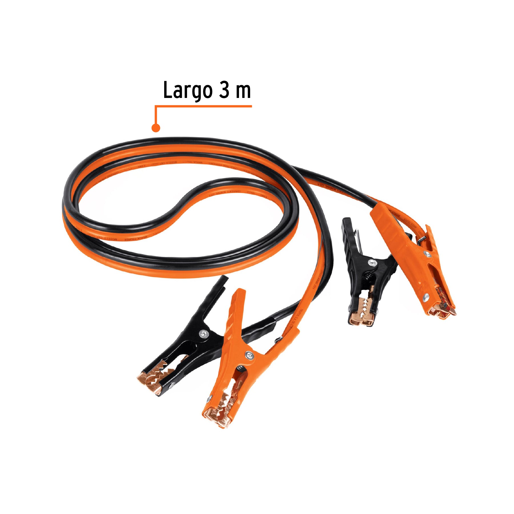 Cables pasa corriente 3 m, 225 A, 8 AWG, con funda, Truper - 17543
