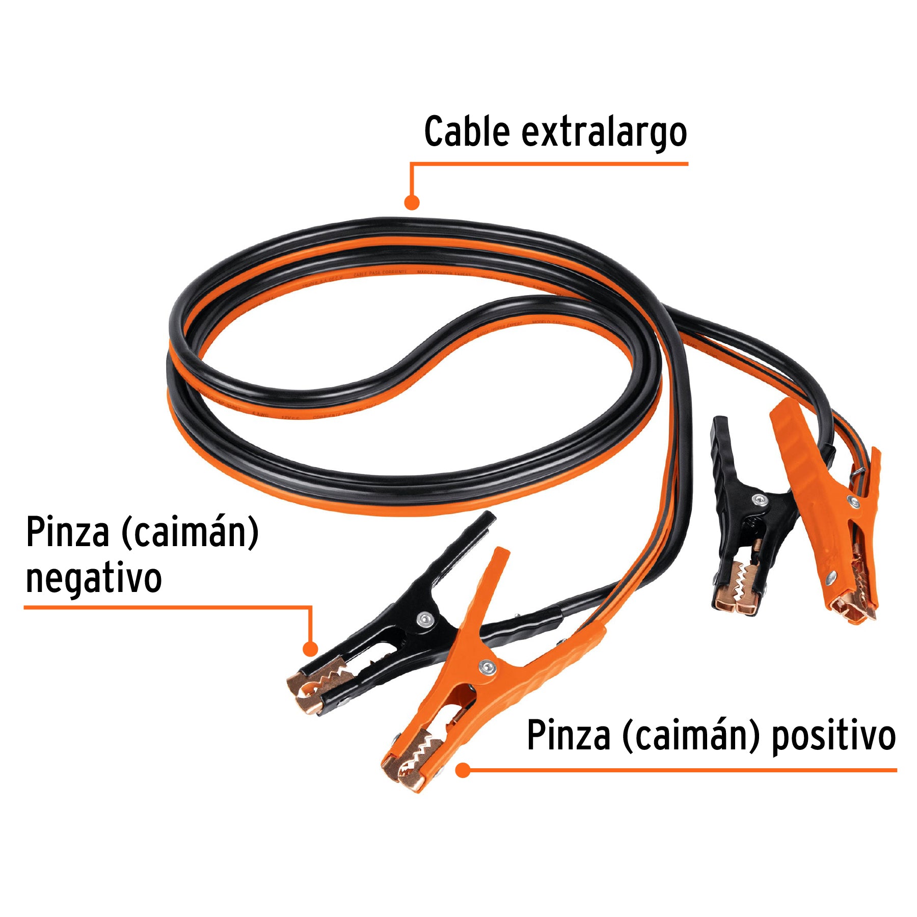 Cables pasa corriente 3.5 m, 350 A, 6 AWG, con funda, Expert - 17544