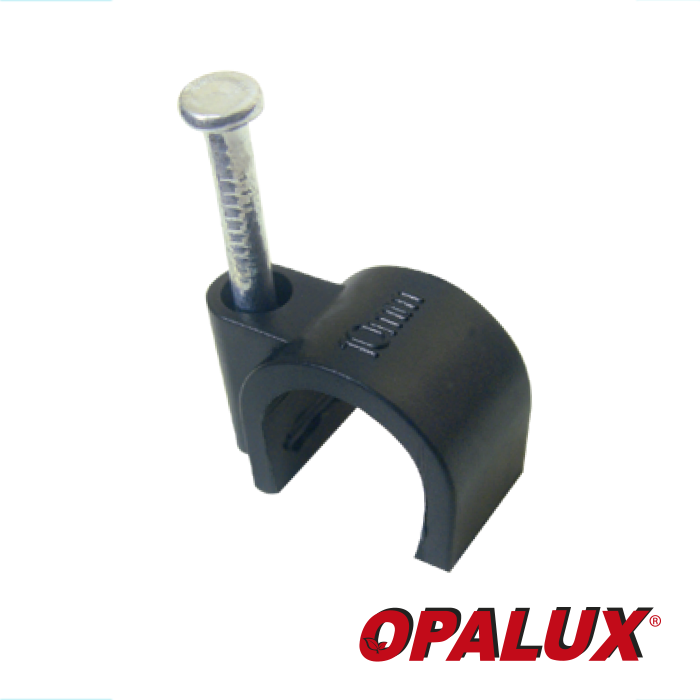 GRAPA P/CABLE REDONDO # 8 NEGRO 100PCS OPALUX CC-6308