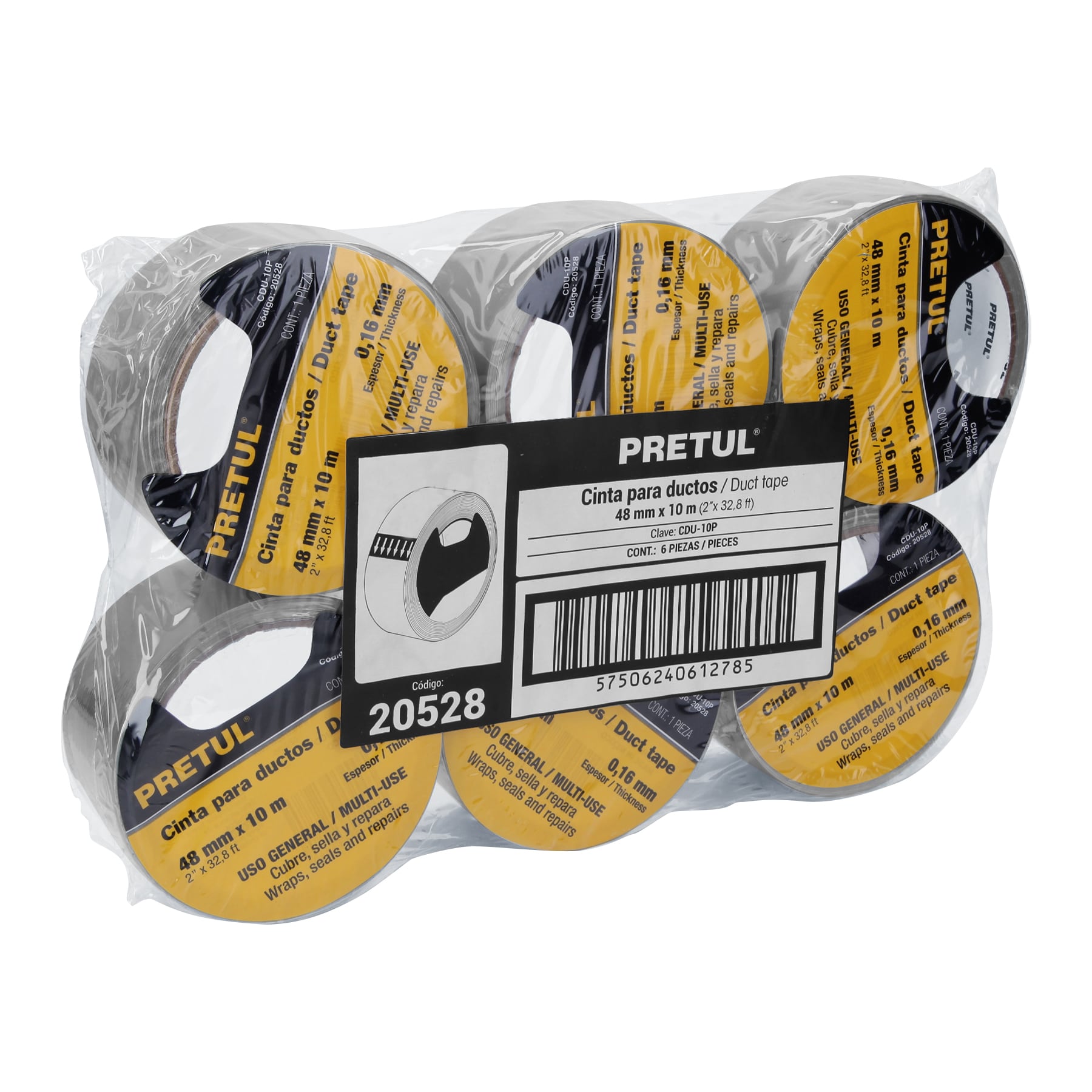 Cinta ducte tape 10 m espesor 0.16 mm, Pretul - 20528