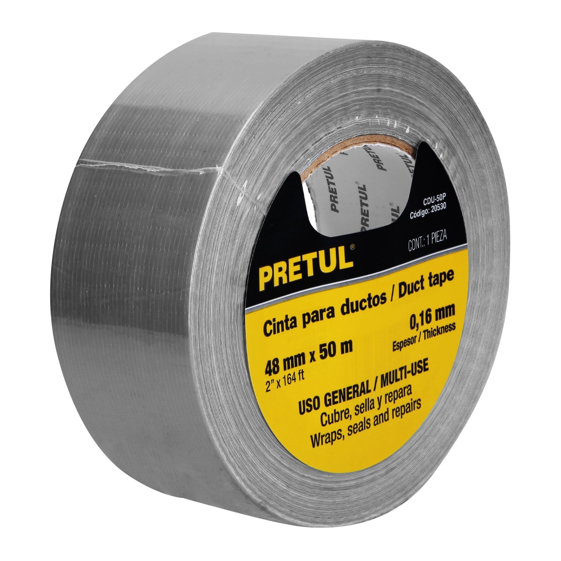 Cinta ducte tape 50 m espesor 0.16 mm, Pretul - 20530