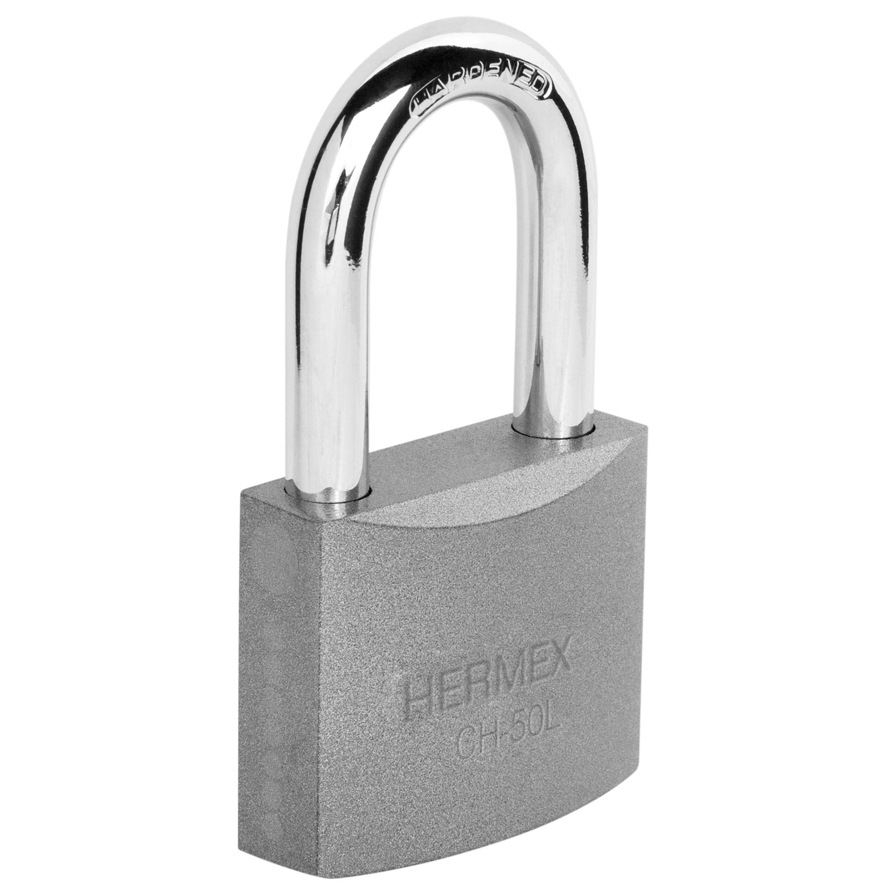 Candado de hierro 50 mm arco largo en caja, Hermex - 43325