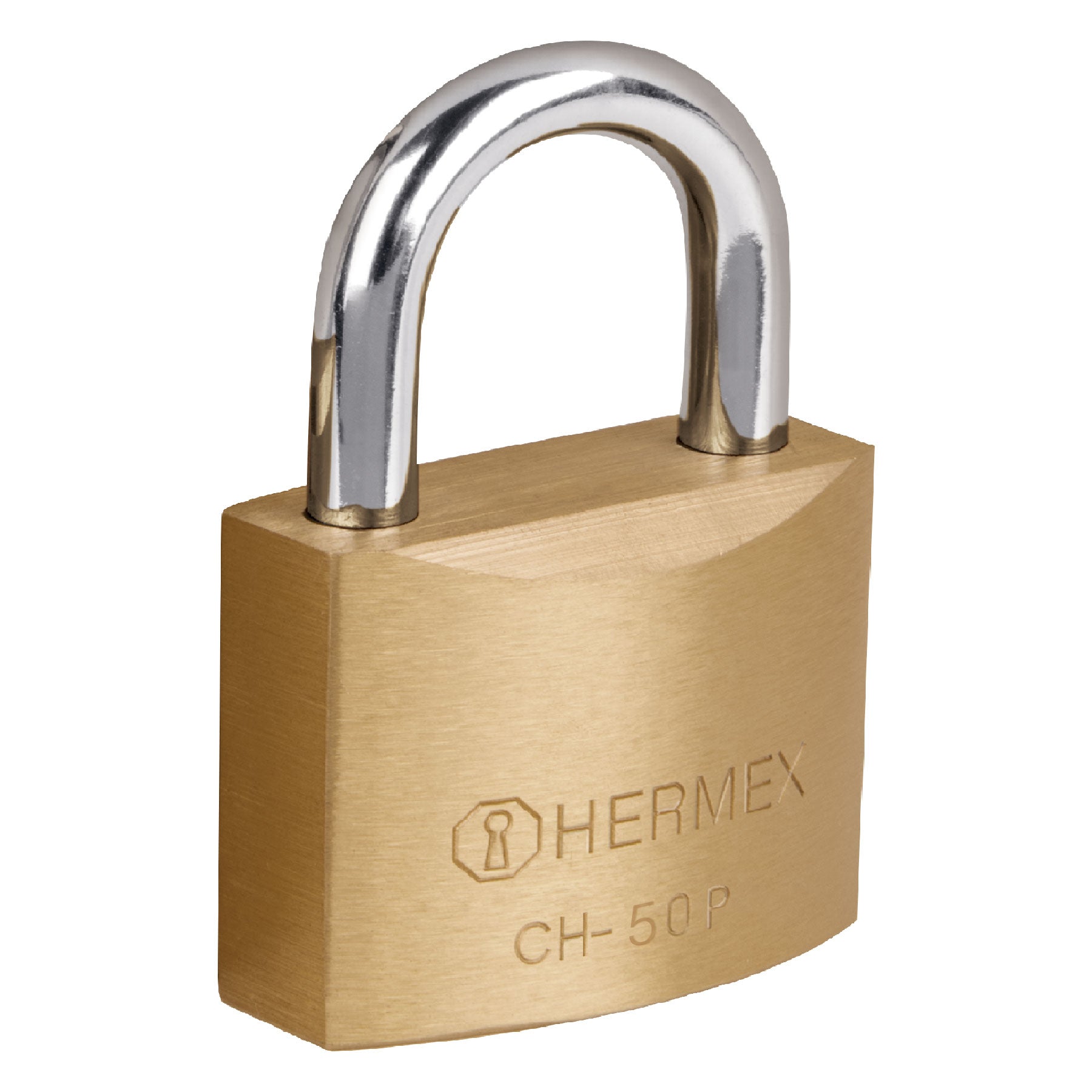 Candado de hierro color latón 50 mm, corto, caja, Hermex - 23519
