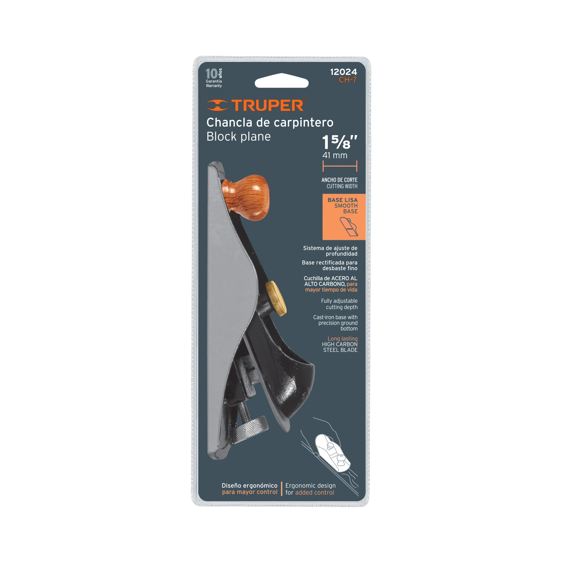 Mini garlopa de 1-5/8", Truper - 12024