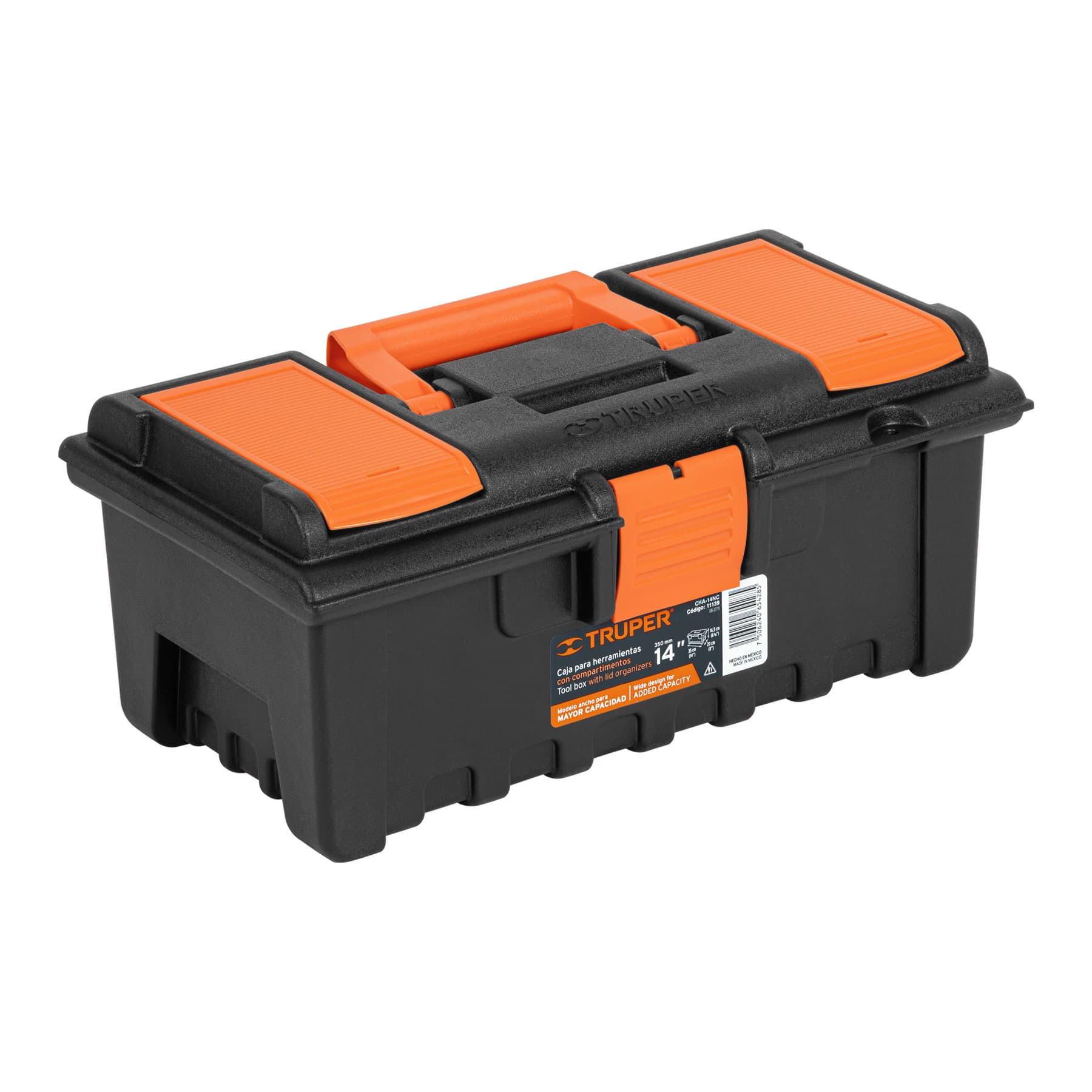 Caja para herramienta de 14" con compartimentos, Truper - 11139