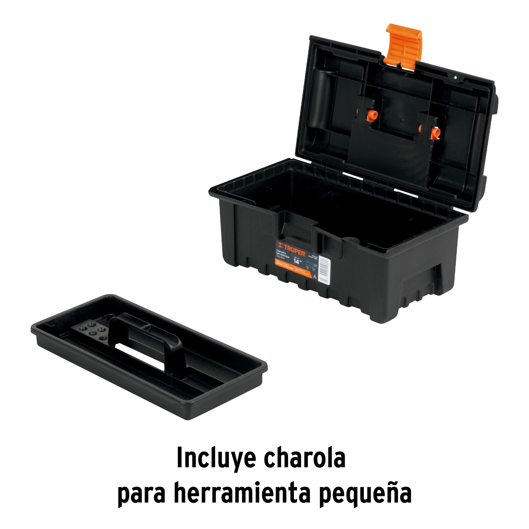 Caja para herramienta de 14" sin compartimentos, Truper - 19854