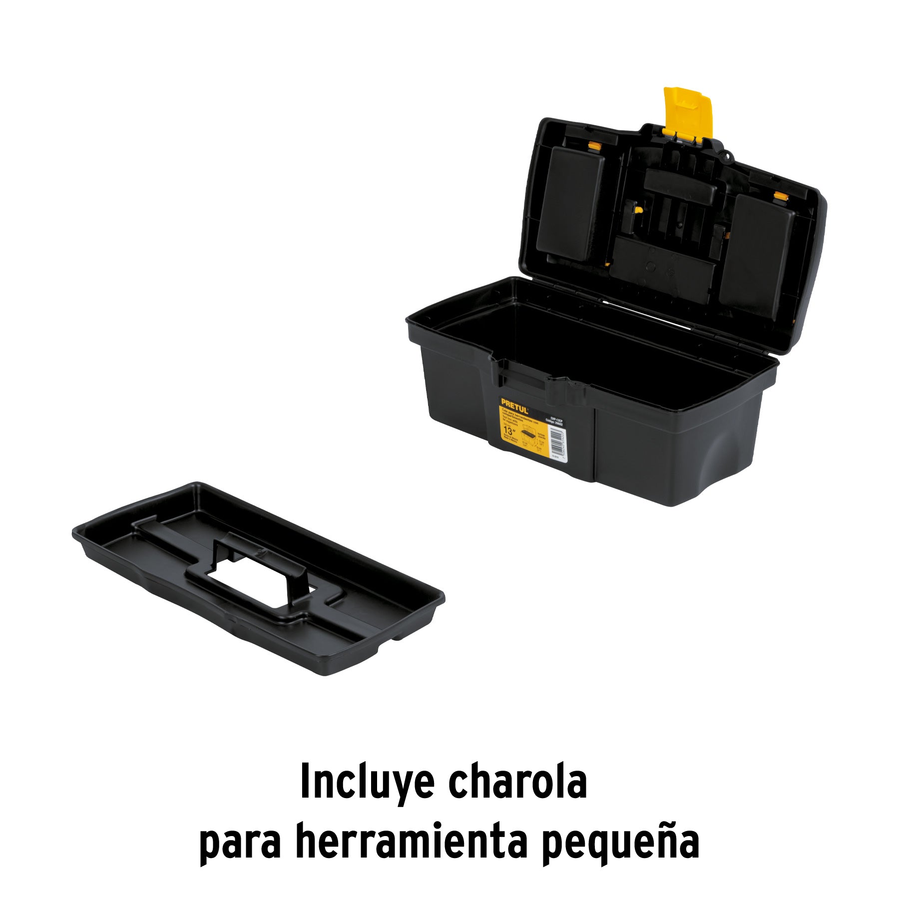 Caja para herramienta de 13" con compartimentos, Pretul - 20602