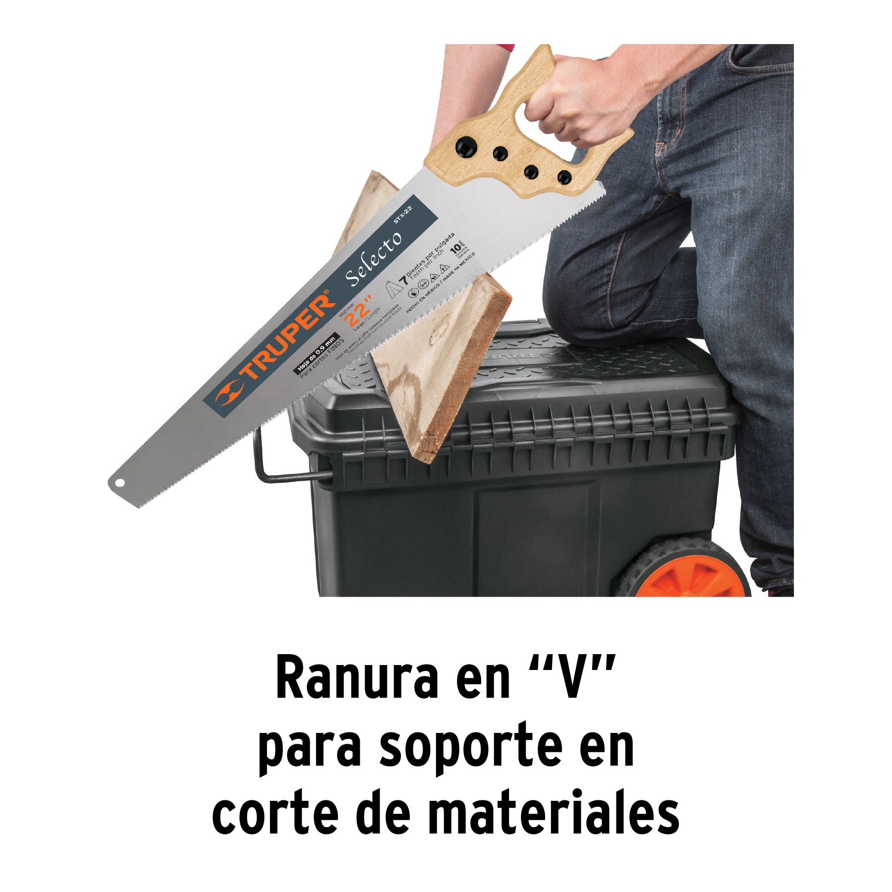 Caja para herramienta de 23" con ruedas y mango telescópico, Truper - 10902