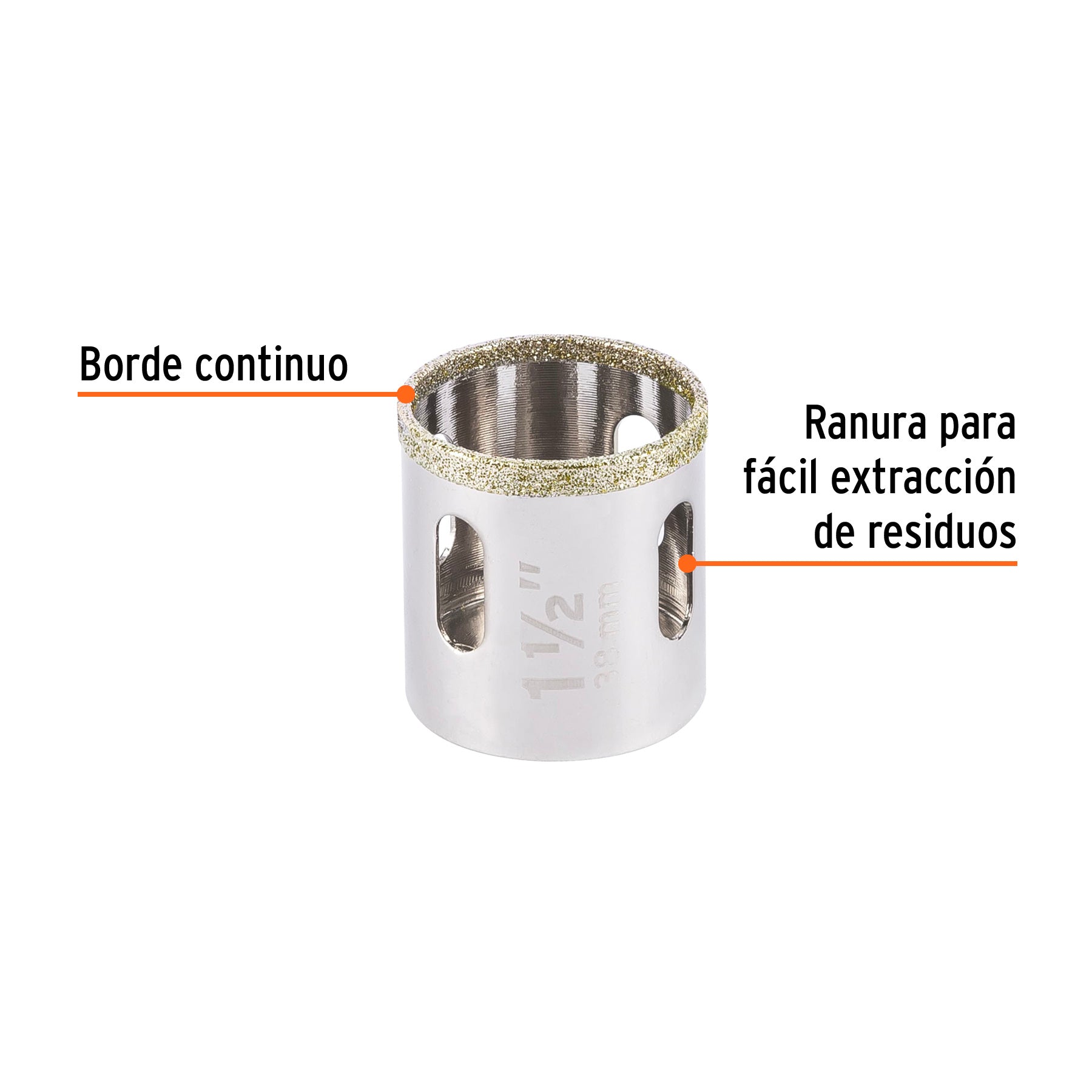 Brocasierra diamante 1-1/2" borde continuo, Truper - 17130
