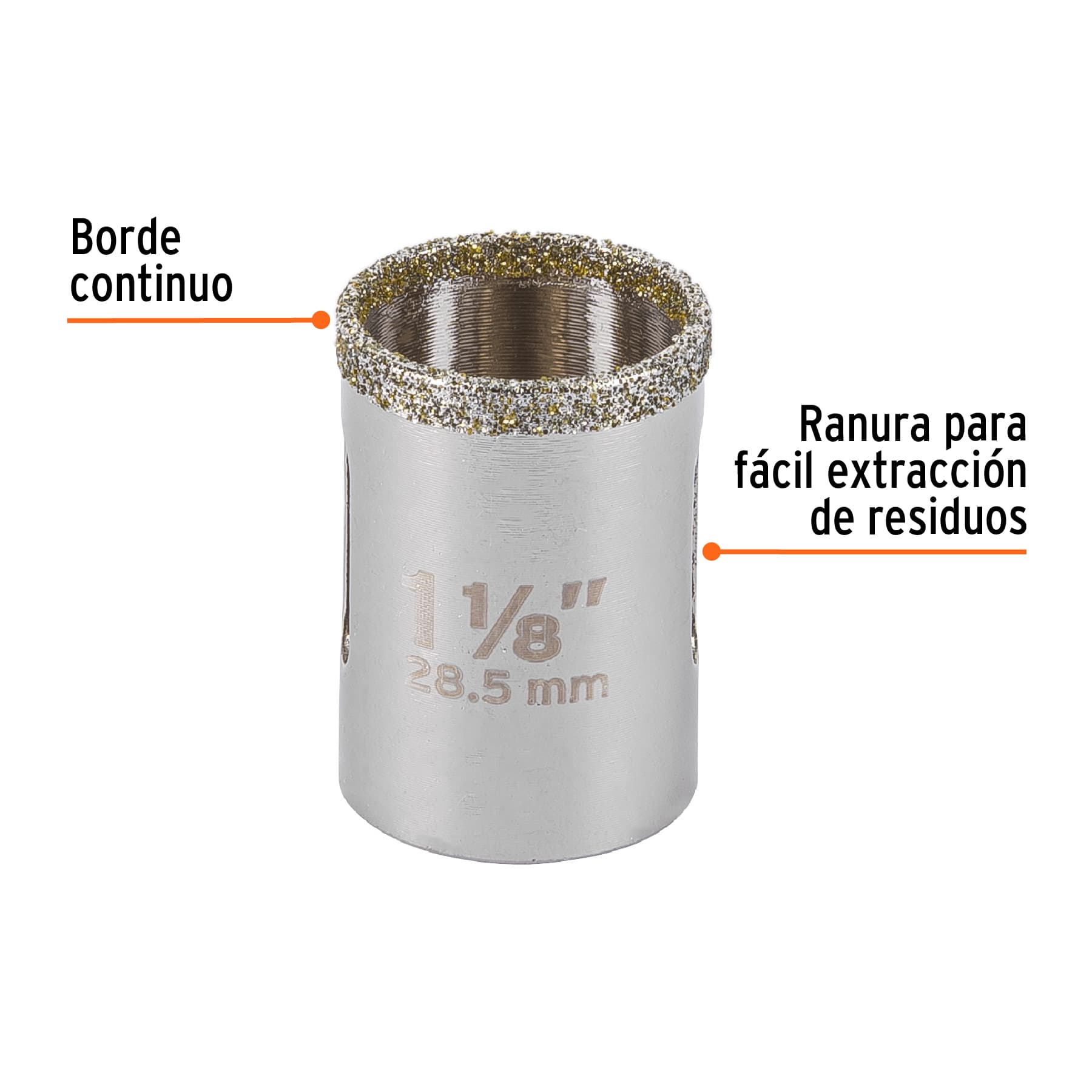 Brocasierra diamante 1-1/8" borde continuo, Truper - 17127