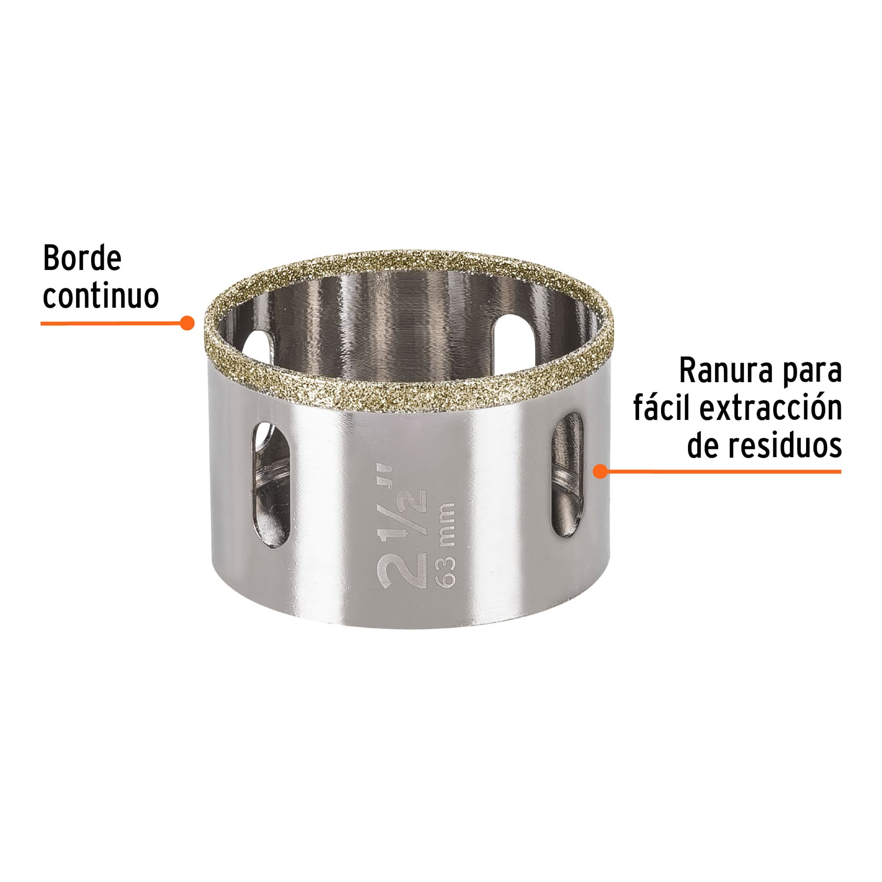 Brocasierra con diamante 2-1/2" borde continuo, Truper - 17134