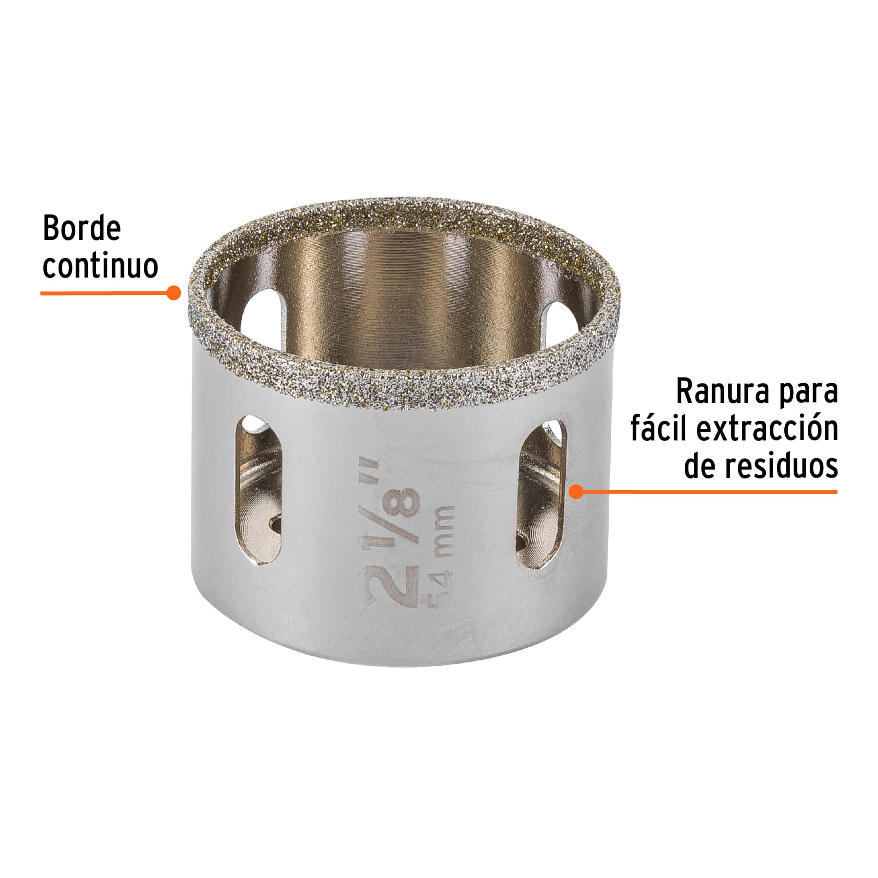 Brocasierra con diamante 2-1/8" borde continuo, Truper - 17133