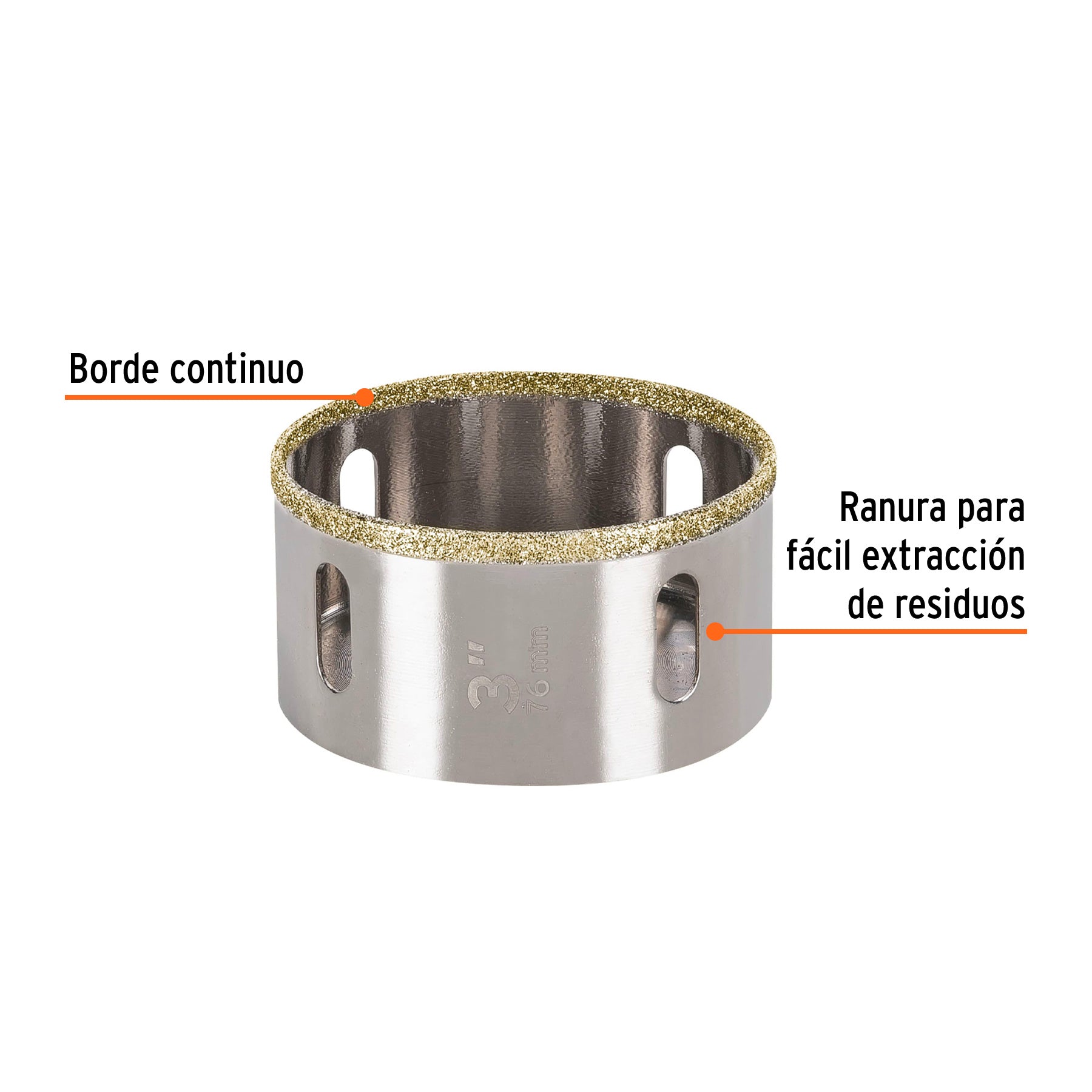 Brocasierra diamante 3" borde continuo, Truper - 17136